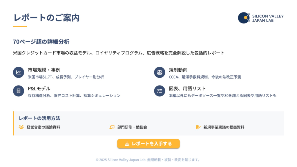 70ページ超の米国クレジットカード市場詳細分析レポートの構成と活用方法