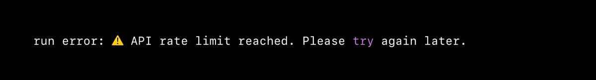 OpenClaw run error: API rate limit reached — ターミナルに表示されたレートリミットエラー