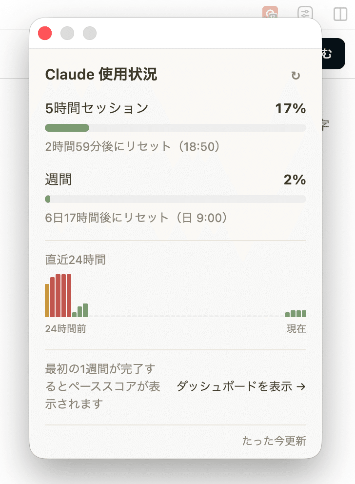 Chromeツールバーに表示された使用量バッジ
